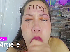 Slut Takes Huge Loads To The Face! Deepthroat 6 Min
