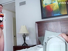 Slutty brunette Sophia Wilde fucks her spying stepdaddy