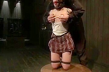 Slutty cunt Juliette March gets brutally whipped while and drooling