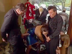 Small tits slave fucked in public shop