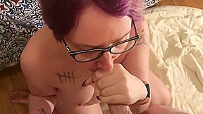 Smoking Blow Job Surprised by Facial