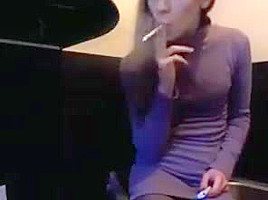 Smoking crossdresser