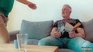 Snow Deville In Young Has Threesome With Old Men And Swallows Cum