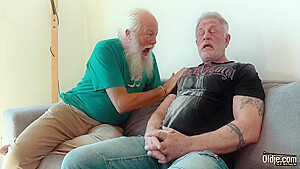 Snow Deville In Young Has Threesome With Old Men And Swallows Cum