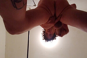 Solo Free-standing Self-assfingering Orgasm & Massive Climax To Start My Day