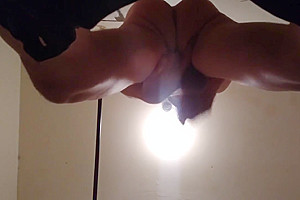 Solo Free-standing Self-assfingering Orgasm & Massive Climax To Start My Day