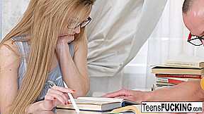 Sonia Sweet in Young Blonde Sonia Gets Her Glasses Covered In Cum - TeensFucking