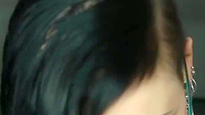 Spex babe masturbating while covered in cum