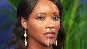 Spicy model gets cumshot on her face swallowing all the jism