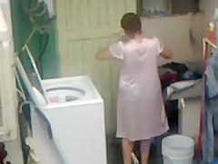 Spying Neighbour - Mature Ass Washing - Butt