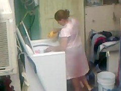 Spying Neighbour - Mature Ass Washing - Butt