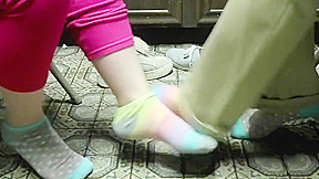 Step sisters Playing Footsie In Mismatched Socks ASMR