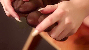 Stockings feet jizzed