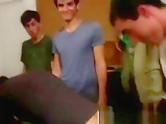 Straight college teen 18+ gets dildo up his ass