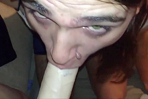 Stupid cunt bitch cant handle the dick so I choke and gag the stupid slut