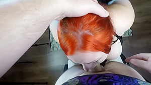 Submissive Redhead Goth teen 18+ Hardcore Facefuck POV