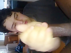 Sucking and Jerking a Straight Guy's Monster Cock- 1