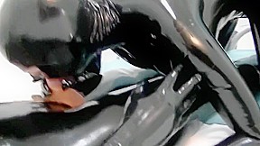 Suprise latex fuck