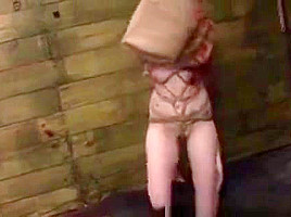 Suspended Sub Straponfucked In Femdom Trio