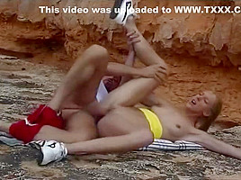 Sweet Blonde Doing Sex At Beach Side