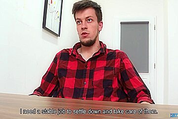 Sweet Looking Twink Sucks His Future Boss Dick On His First Day And Bends Over To Secure His Job