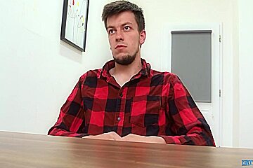 Sweet Looking Twink Sucks His Future Boss Dick On His First Day And Bends Over To Secure His Job
