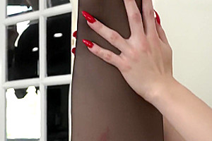 T-MILF touching her self while neighboor guy is watching