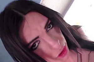 Tatted tgirl facialized