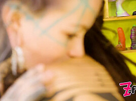 Tattoo Lesbian Gets Hard Fisted Till She Have A Real Orgasm