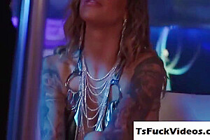 Tattooed Whore Analed By Tgirl Stripper