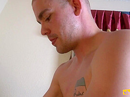 Tattooed guy sticks his hairy dick in a guy with tight asshole