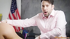 Teen student seducing and deepthroating school teacher