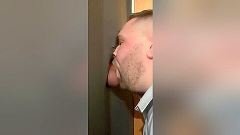 Thick straight cock visits glory hole