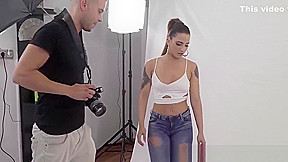This hot brunette Medusa gets fucked hard by photographer