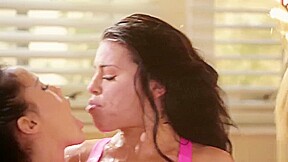 Three girls squirt party