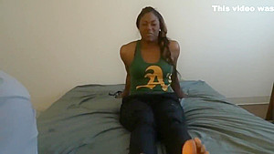 Tickling basketball player;s feet