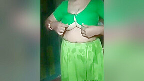 Today Exclusive- Desi Boudi Wearing Cloths After Bathing