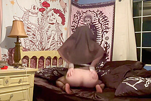 Trans Nun Spanks Herself With A Belt