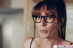 Trans Stepmom Barebacks Tranny With Melanie Brooks, Big T And Brook S