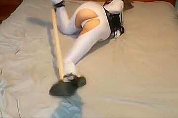 Trip Six blonde sexy teen 18+ gagged blinding tied at bed