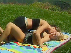 Two Cute Girls Picnic Outside Naked And Hot