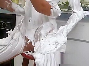 Two Girls Covered in Foam