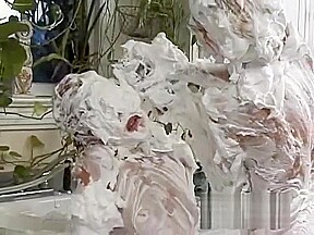 Two Girls Covered in Foam