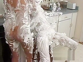 Two Girls Covered in Foam