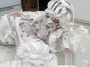 Two Girls Covered in Foam
