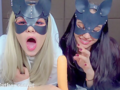 Two Lesbian teens 18+ Taste Cum For The First Time All Faces And Mouths In Cum