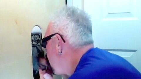 Two buddies drop by to a glory hole to be sucked by a mouth
