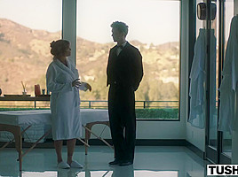 Two great looking ladies and one guy are fucking in the middle of the day