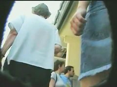 Upskirt chaser hunts for scantily clad hot women