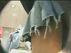 Upskirt gets into hot brunette's panties